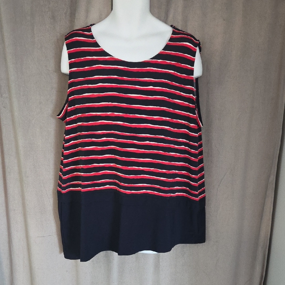 2x Stylish Striped Tank Top - Red and Blue